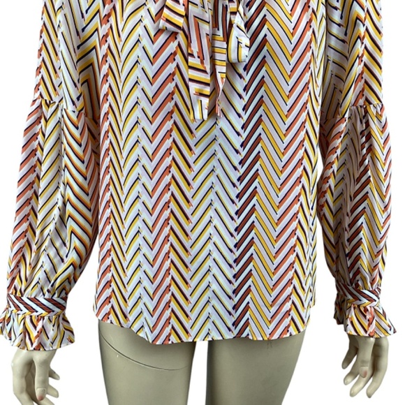 Anthropologie Marie Oliver Christienne Silk Peasant Blouse Top Size XS Orange - Picture 8 of 11